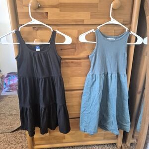 Lot of 2 Old Navy Sleeveless Girl's Dresses - Black and Green Size 8